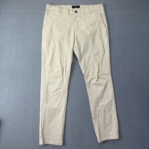 Matchstick Men 34x30 (Fit 35x30) Khaki Straight Leg Chino Pants Casual Beige Tan
